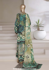 Sadabahar Stitched Printed Shimmered Cambric Summer Collection - 2025 (Green)